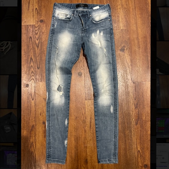 Represent sand blast essential denim skinny jeans - Picture 1 of 5